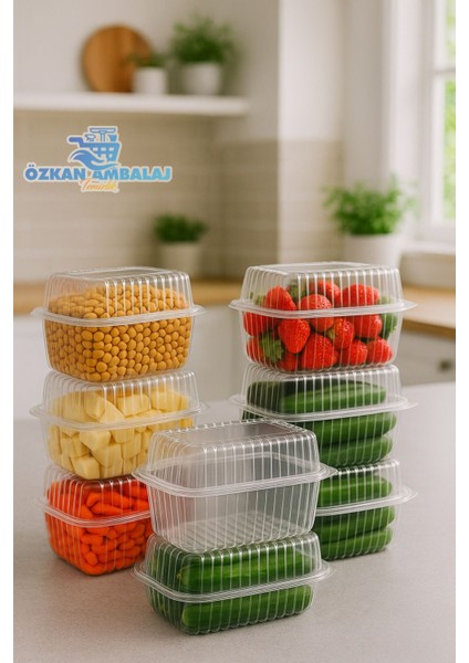 Kullan At Tek Kullanımlık Plastik Kapaklı Kase / Sızdırmaz Yüksek Kapak 500 cc 25 Adet
