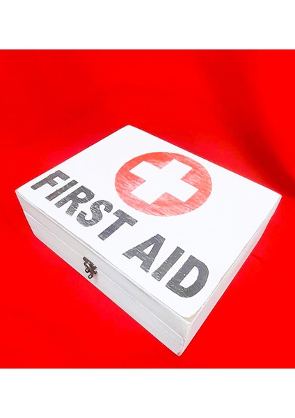 Ahşap Çok Amaçlı Eskitme Tarz Saklama, Takı Kutusu, Organizer, Ilk Yardım Temalı