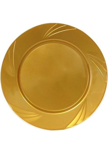 Kullan At Parti Davet Sunum Servis Plastik Sert Mika Tabak - 26 Cm. - Altın - 6 Adetlik Paket fiyatları