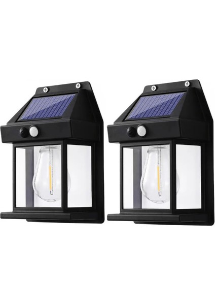 12WATT Güneş Enerjili Solar Dekoratif Duvar Apliği (2 Adet)