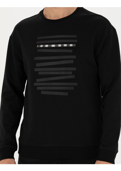 Erkek Siyah Regular Fit Sweatshirt 50273325-VR046