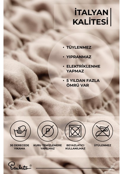 lastikli esnek ve yıkanabilir 3 kişilik koltuk örtüsü çekyat kanepe kılıfı - Düz Bej modelleri