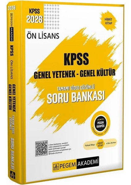 2026 Kpss Ön Lisans Soru Bankası Çözümlü Tek Kitap Pegem Akademi