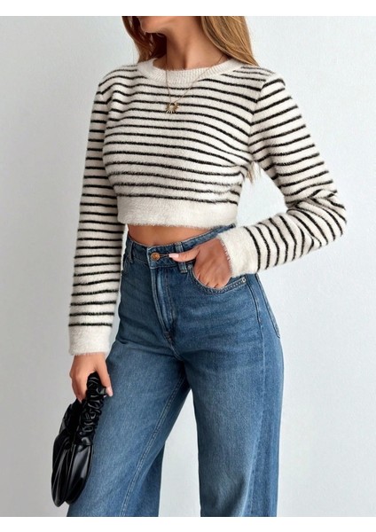 Kadın Uzun Kollu Balıkçı Yaka Crop Triko Bluz modelleri