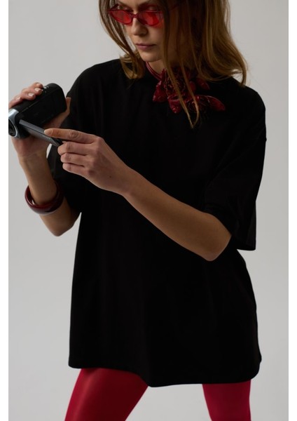 Sırt Baskılı Oversize T-Shirt