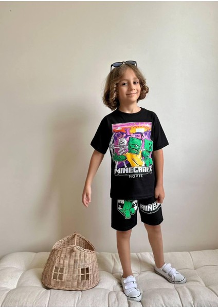 Yigit Butik Baskılı Şortlu Erkek Çocuk Takım