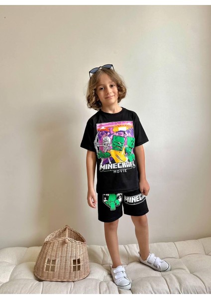 Yigit Butik Baskılı Şortlu Erkek Çocuk Takım