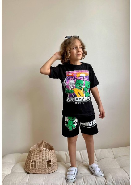 Yigit Butik Baskılı Şortlu Erkek Çocuk Takım