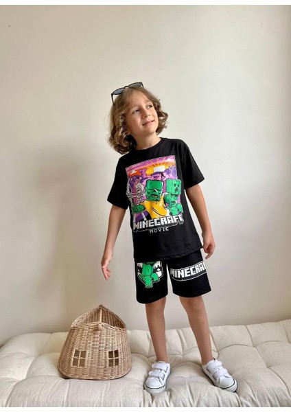 Yigit Butik Baskılı Şortlu Erkek Çocuk Takım