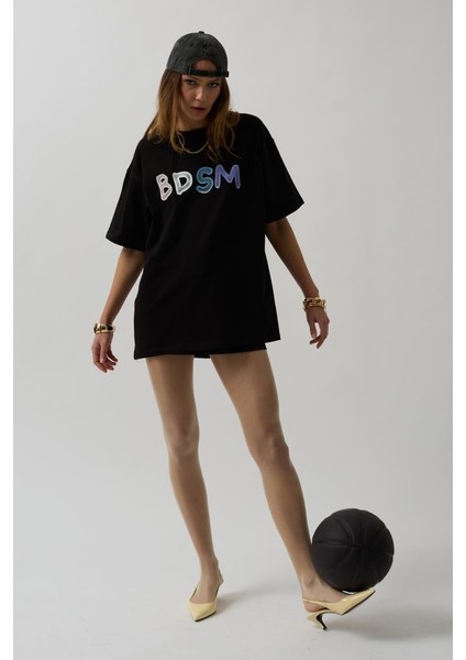 Sırt ve Ön Baskılı Oversize T-Shirt