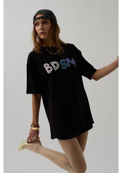 Sırt ve Ön Baskılı Oversize T-Shirt