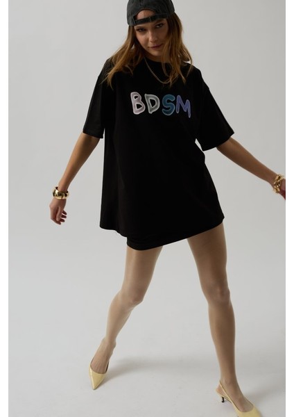 Sırt ve Ön Baskılı Oversize T-Shirt