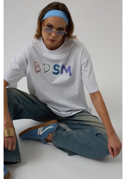 Sırt ve Ön Baskılı Oversize T-Shirt