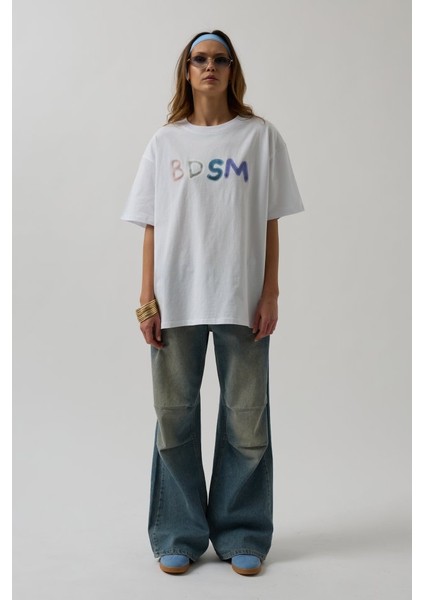 Sırt ve Ön Baskılı Oversize T-Shirt