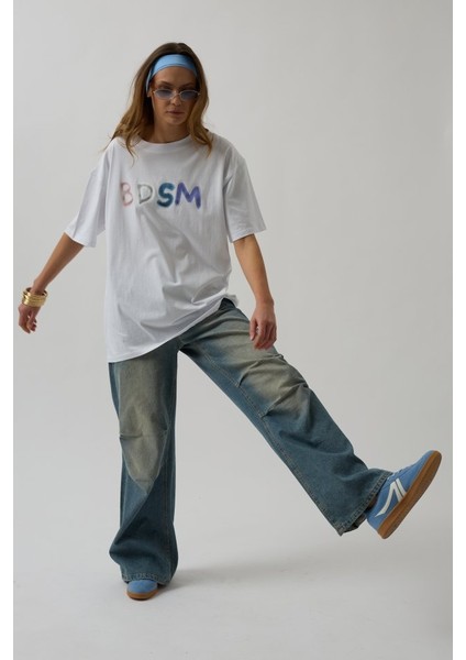 Sırt ve Ön Baskılı Oversize T-Shirt