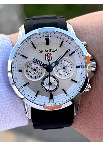 Beşiktaş Lisanslı Iç Fonksiyonları Aktif 10 Atm Silikon Kordon Taraftar Kol Saat BJK1903.331