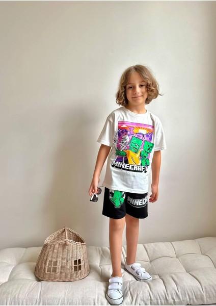 Yigit Butik Baskılı Şortlu Erkek Çocuk Takım