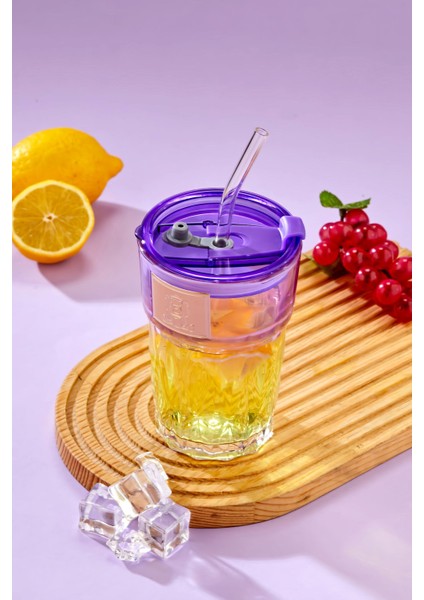 Ayıcık Logolu , Cam Pipetli, Sızdırmaz Kapaklı - Mor - Tekli