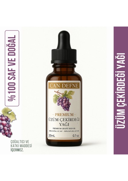 Üzüm Çekirdeği Yağı %100 Saf ve Doğal Soğuk Sıkım 20ML