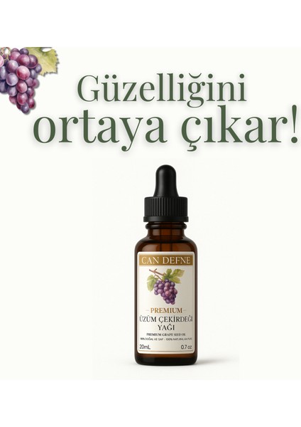 Üzüm Çekirdeği Yağı %100 Saf ve Doğal Soğuk Sıkım 20ML