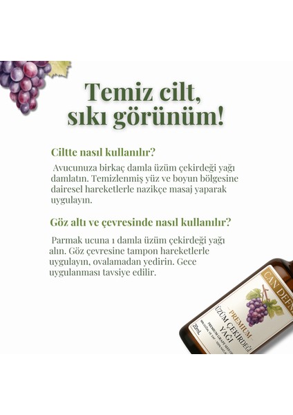 Üzüm Çekirdeği Yağı %100 Saf ve Doğal Soğuk Sıkım 20ML