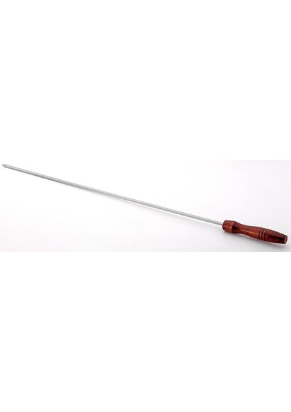Paslanmaz Çelik Şiş 12 Adet 5 mm Kare 60 cm Boyu Ahşap Sap Kuzu Şiş Saklama Kılıf Çanta