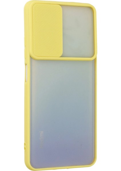 Xiaomi Redmi Note 11 Kılıf Palm Buzlu Kamera Sürgülü Silikon - Sarı Yktsn