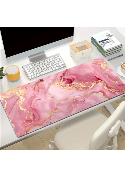 70X30 cm Pembe Mermer Tasarımı Kaydırmaz Taban Speed Yüzey Oyuncu Mouse Pad Gaming fiyatları