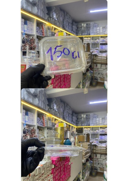 Yüksek Kalite Plastik Sızdırmaz Kap 150 gr cc Kullan At Tek Kullanımlık Plastik Kapaklı Kase 5 Adet