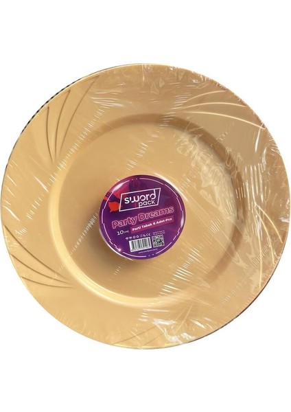 Kullan At Parti Davet Sunum Servis Plastik Sert Mika Tabak - 26 Cm. - Krem - 6 Adetlik 10 Paket fiyatları