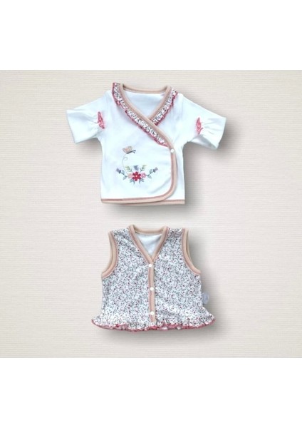 Erguvan Taç Nakışlı %100 Cotton Antibakteriyel Kız Bebek 10LU Zıbın Takımı Hastane Çıkışı fırsatları