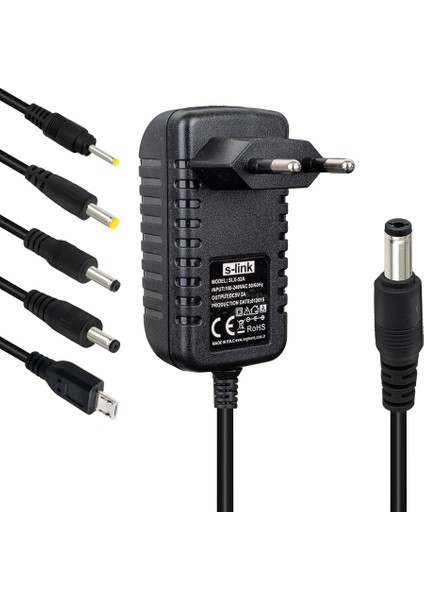 5 Volt - 2 Amper Tablet Pc Adaptörü Çok Uçlu SLX-52A (5131)