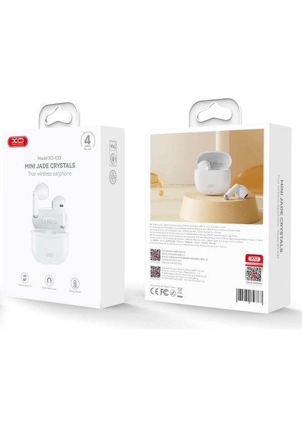 Bluetooth Kulaklık Tws 250MAH Beyaz XO-X33