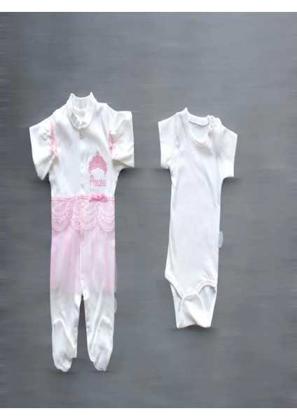 Taçlı Prensesim Nakışlı %100 Cotton Antibakteriyel 10LU Zıbın Takımı Hastane Çıkışı fiyatları
