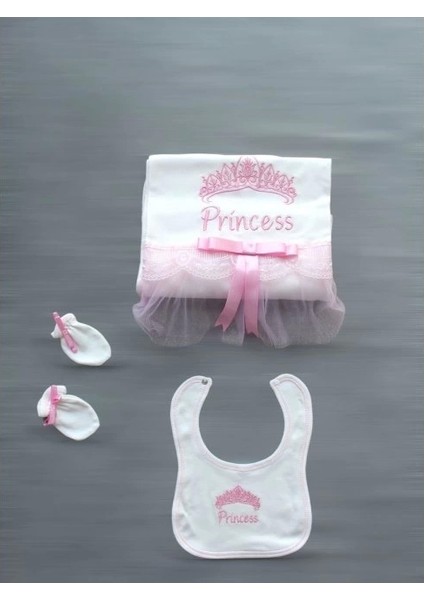 Taçlı Prensesim Nakışlı %100 Cotton Antibakteriyel 10LU Zıbın Takımı Hastane Çıkışı modelleri