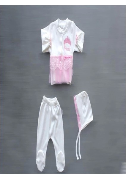 Taçlı Prensesim Nakışlı %100 Cotton Antibakteriyel 10LU Zıbın Takımı Hastane Çıkışı fırsatları