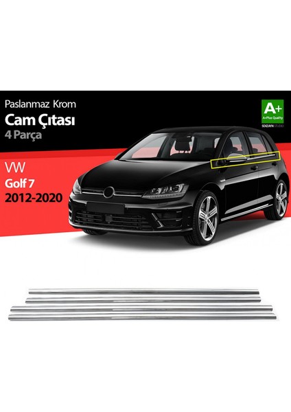 S-Dizayn Vw Golf 7 Krom Cam Çıtası 4 Prç 2013-2020