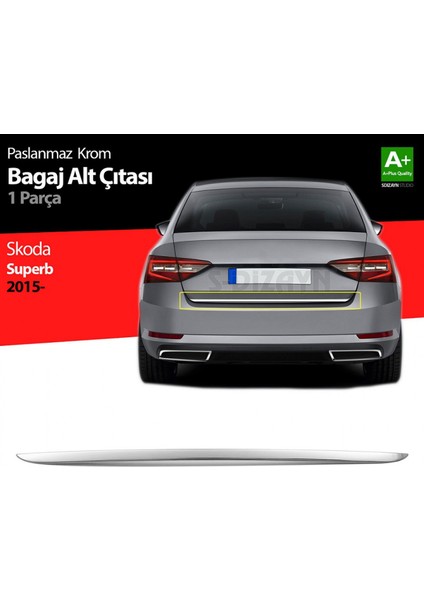 S-Dizayn Skoda Superb Krom Bagaj Alt Çıtası 2015-2023
