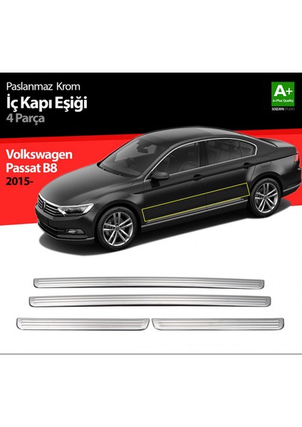 S-Dizayn Vw Passat B8 Krom Iç Kapı Eşiği 4 Parça 2015-2019
