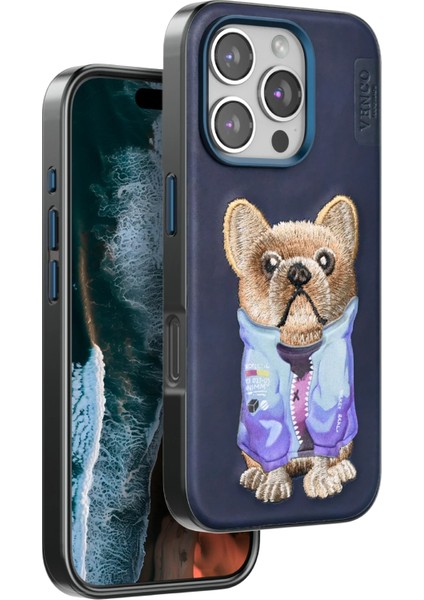 Iphone 16 Pro Cute Desenli Kapak - Lacivert Yktsn