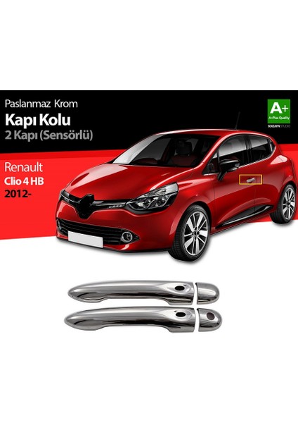S-Dizayn Renault Clio 4 Hb Krom Kapı Kolu 2 Kapı Sensörlü 2012-20