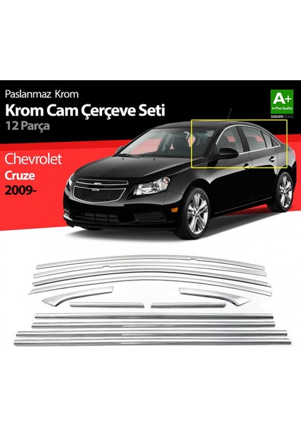 S-Dizayn Chevrolet Cruze Sd Krom Cam Çerçeve Seti 12 Prç 2009-201