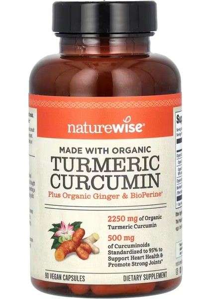Organic Turmeric Curcumin, 90 Vegan Capsules