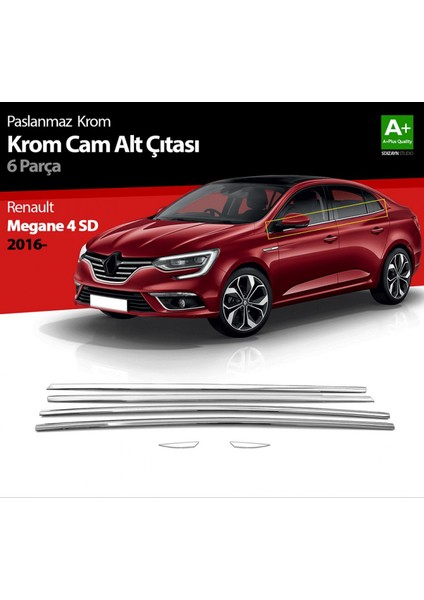 S-Dizayn Renault Megane 4 Sd Krom Cam Çıtası 6 Prç. 2016-2020