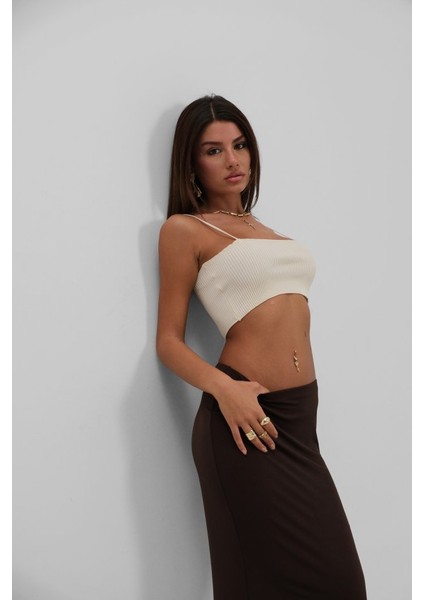 Ince Askılı Crop Top