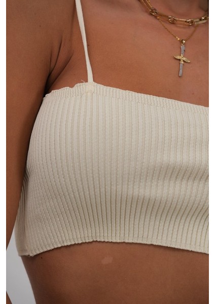 Ince Askılı Crop Top