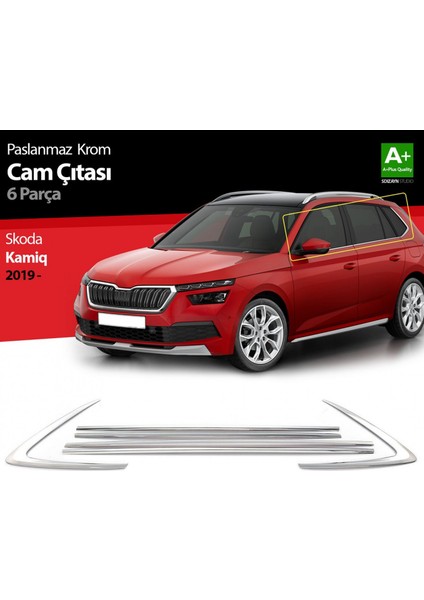 S-Dizayn Skoda Kamiq Krom Cam Çıtası 6 Prç 2019 Üzeri