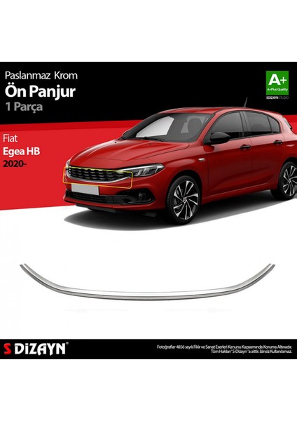 S-Dizayn Fiat Egea Hb Krom Ön Panjur Çıtası 2020 Üzeri