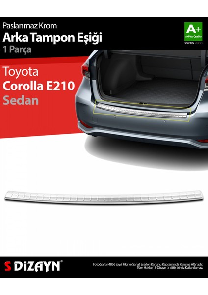 S-Dizayn Toyota Corolla Krom Arka Tampon Eşiği 2019 Üzeri