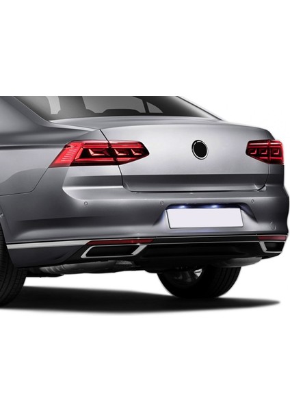 S-Dizayn Vw Passat B8.5 Krom Arka Tampon Alt Çıtası 3 Parça 2019-
